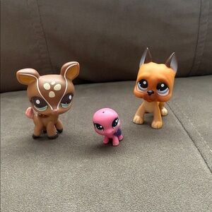 Littlest Pet Shop Brown, Pink, and Orange Figures